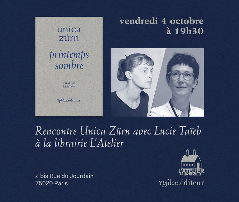 Rencontre Unica Zürn avec Lucie Taïeb à la librairie L’Atelier