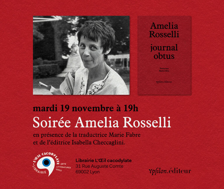 Soirée Amelia Rosselli à la librairie L’Œil cacodylate