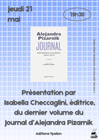 Soirée Pizarnik à la Librairie L’Atelier